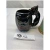 Image 2 : 1951 Chafford Black Cat Mug And Hand Made Wood Matryoshka Doll Bottle Holder With Empty Vodka Bottle