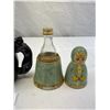 Image 4 : 1951 Chafford Black Cat Mug And Hand Made Wood Matryoshka Doll Bottle Holder With Empty Vodka Bottle