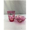 Image 1 : Nice Cranberry Glass Bowl And Vase