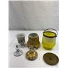 Image 2 : Nice Lot Of 3 Antique/Vintage Lidded Containers, Hand Painted Nip On Jar, 1889-1911, Etc.