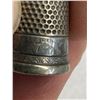 Image 2 : Nice Lot Of 3 Sterling Silver Sewing Thimbles Plus 4 Advertising Thimbles And JJ Irish Coffee Creame