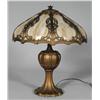 Image 1 : LARGE PANEL GLASS TABLE LAMP 21" diameter, ci