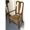 Image 1 : QUEEN ANNE MAPLE ARMCHAIR with rush seat earl