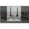 Image 1 : PAIR OF MONUMENTAL KNIFE EDGE ANDIRONS by Ric