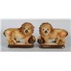 Image 1 : PAIR OF STAFFORDSHIRE LIONS 11" high, CONDITI