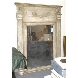 FRENCH TRUMEAU MIRROR, 75"x54" in later paint