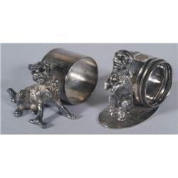VICT SILVERPLATE NAPKIN RINGS Shaggy Dog, Wil