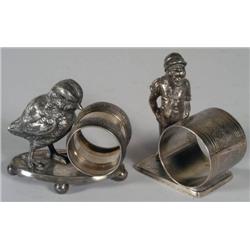 VICT SILVERPLATE NAPKIN RINGS Large Chick, Me