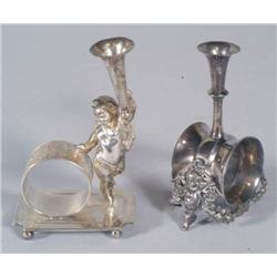 VICT SILVERPLATE NAPKIN RINGS Standing Cherub