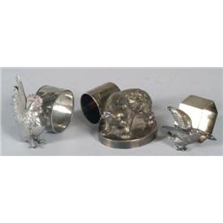 VICT SILVERPLATE NAPKIN RINGS THREE: Rooster,