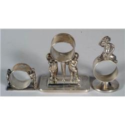 VICT SILVERPLATE NAPKIN RINGS THREE: Two Cupi