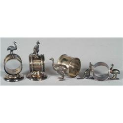 VICT SILVERPLATE NAPKIN RINGS FOUR: Ostrich a