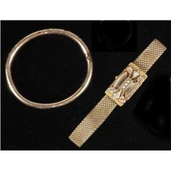 VICTORIAN GOLD BRACELET together with a GOLD
