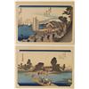Image 1 : HIROSHIGE Pair of woodblock prints, CONDITION