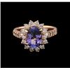 Image 2 : 14KT Rose Gold 2.15 ctw Tanzanite and Diamond Ring