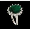 Image 4 : 5.55 ctw Emerald and Diamond Ring - 14KT White Gold