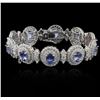 14KT White Gold 11.11 ctw Tanzanite and Diamond Bracelet