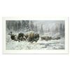 Image 1 : Larry Fanning, "Front Range Storm - Colorado Buffalo" Hand Signed and Numbered L