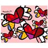 Image 1 : Romero Britto "Love Is In The Air Mini" Hand Signed Giclee on Canvas; Authentica
