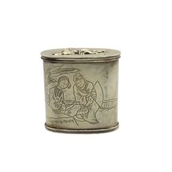 Rare Bronze & Silver Japanese Erotica Snuff Box