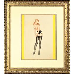Vintage Pinup Nude Signed Nini
