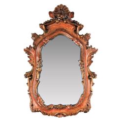 Antique Italian Carved Wood Mirror