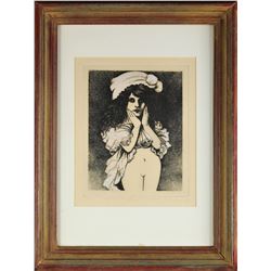 Erotic Lithograph, Signed