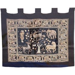 Large Handmade Gilt Indian Tapestry, Acrylic Frame