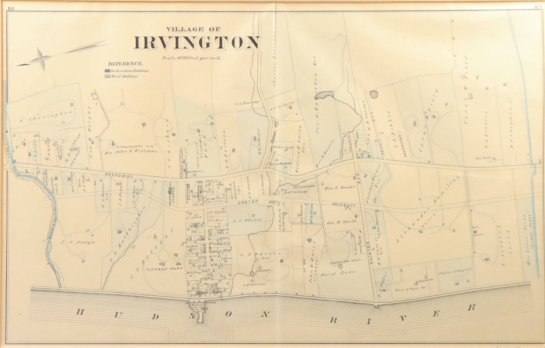 Antique Map of Irvington, New York