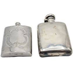 (2) Flasks, One Sterling Silver, 5.5 OZT.