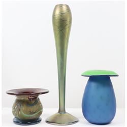 (3) Art Glass Bud Vases