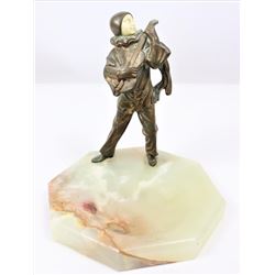 French Bronze Figure on Stone Base