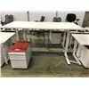 Image 2 : WHITE KNOLL TONE 8' SIT/STAND ELECTRIC ADJUSTABLE HEIGHT TABLE WITH CABLE MANAGEMENT