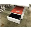 Image 2 : RED AND WHITE KNOLL PADDED TOP, 2 DRAWER MOBILE PEDESTAL