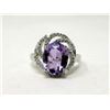 Image 1 : 2.4 CT Amethyst & Diamond Solitaire Ring