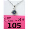 Image 1 : Blue Topaz & Diamond Sterling Silver Pendant