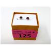 Image 2 : New Sterling Silver Garnet Stud Earrings