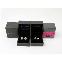 4 New Pairs of Sterling Silver Stud Earrings