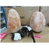 Image 1 : 2 New 8" Himalayan Salt Lamps  - With Bulbs & Cord