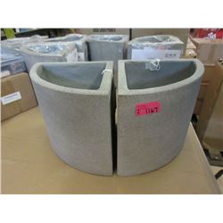 2 New 9  Grey Ficonstone Corner Planters