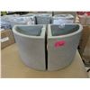 Image 1 : 2 New 9" Grey Ficonstone Corner Planters