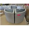 Image 1 : 2 New 9" Grey Ficonstone Corner Planters