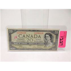 1954 Canadian "Devil's Face" $20 Bank Note