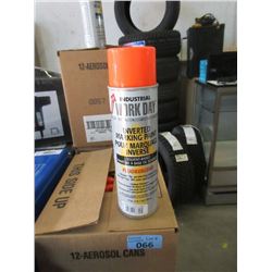 Case of 12 Orange Fluorescent Marking Spray Paint