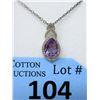 Image 1 : Sterling Silver Amethyst & Diamond Pendant