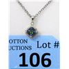 Image 1 : Sterling Silver Mystic Topaz & Diamond Pendant