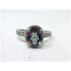 Mystic Topaz & Diamond Solitaire Ring