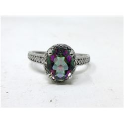 Mystic Topaz & Diamond Solitaire Ring