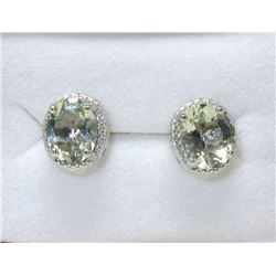 New Green Amethyst & Diamond Earrings