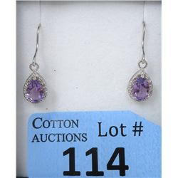 New Amethyst & Diamond Dangle Earrings